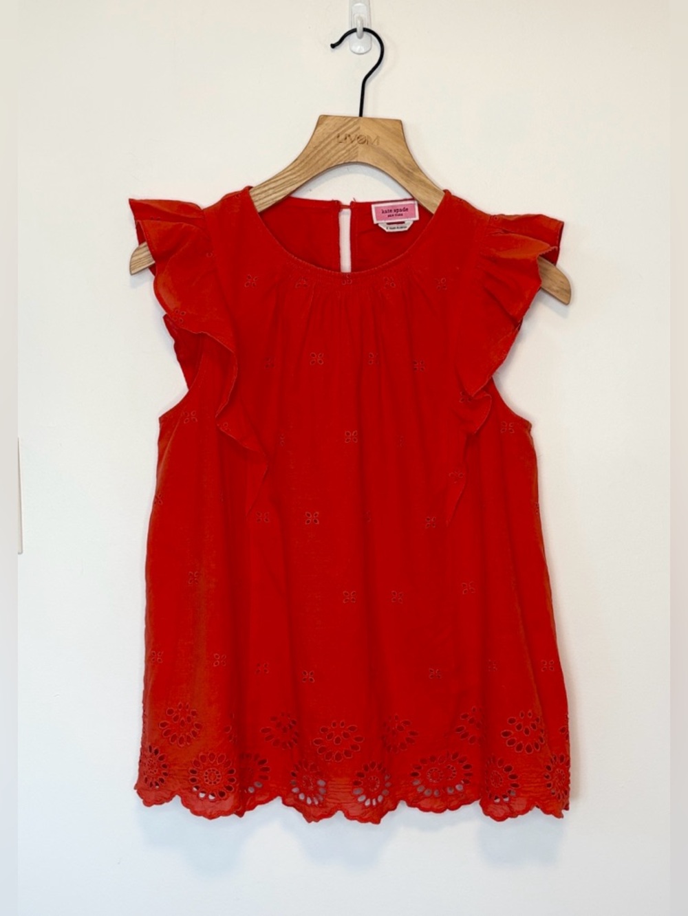 Kate Spade Orange Eyelet
Ruffle Top Blouse , sz : small - Picture 3 of 8